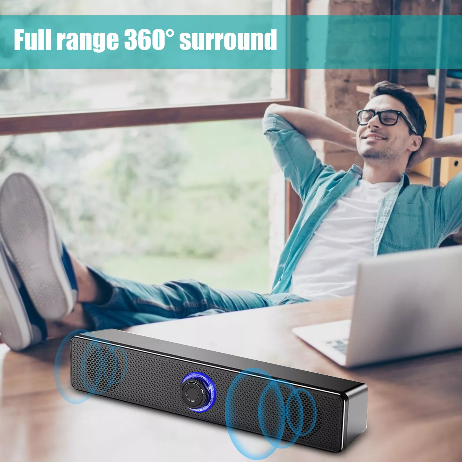 Stereo Bass Sound Computer Speakers 3.5mm USB Wired Soundbar for Desktop Laptop