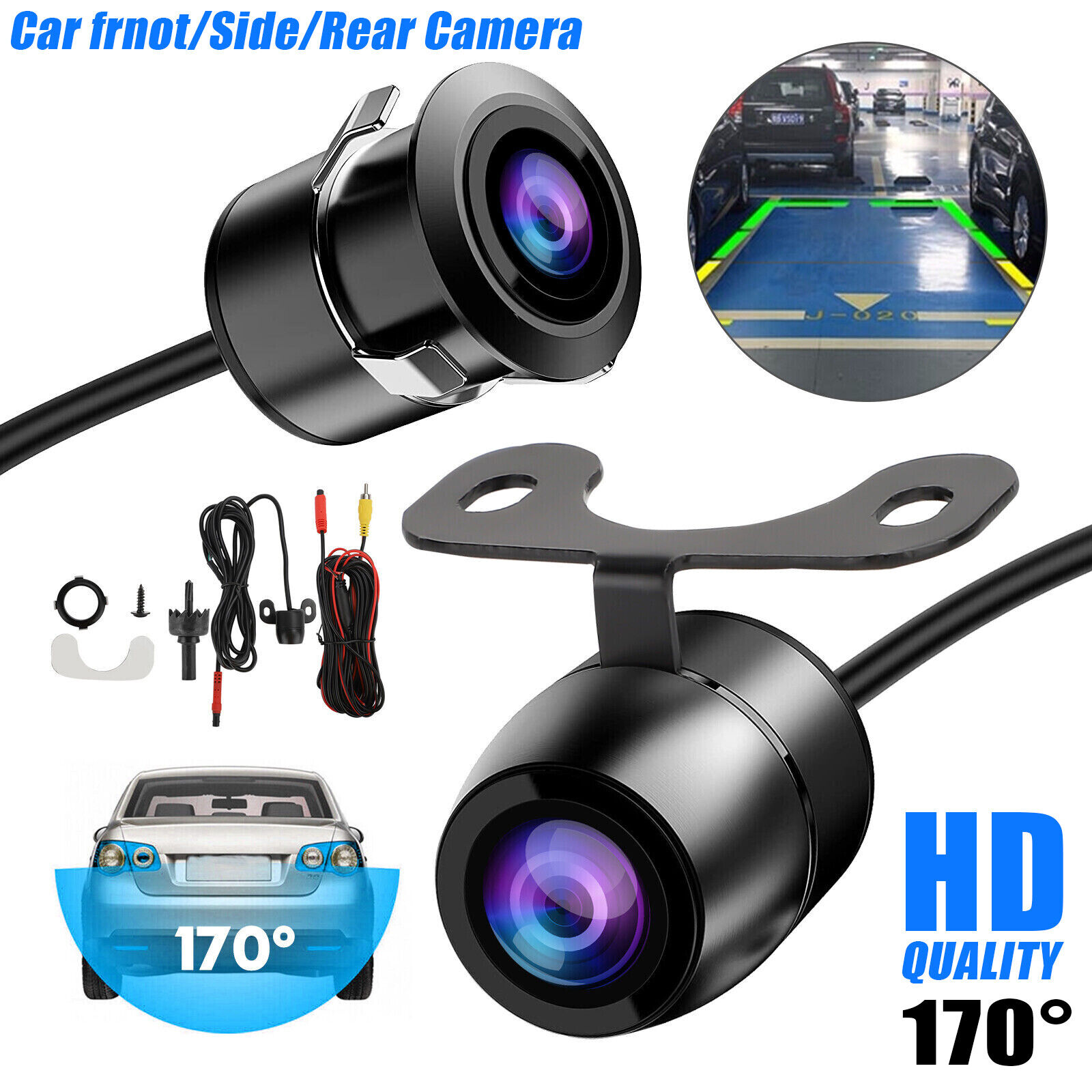 170° CMOS Car Front/Side/Rear View Reverse Backup Night Vision Parking Camera HD - Image 8