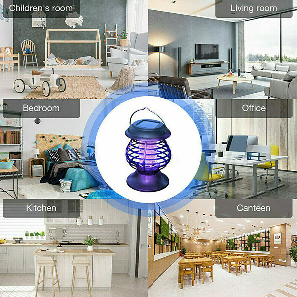 Solar Powered Outdoor Mosquito Fly Bug Insect Zapper Killer Trap UV Lamp Light - Image 3